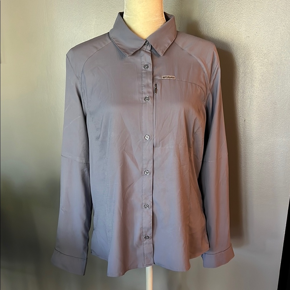 Columbia Women's Gray Button-Up Top XL